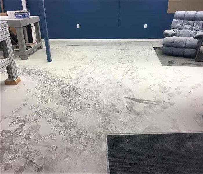 Space covered in extinguisher dust