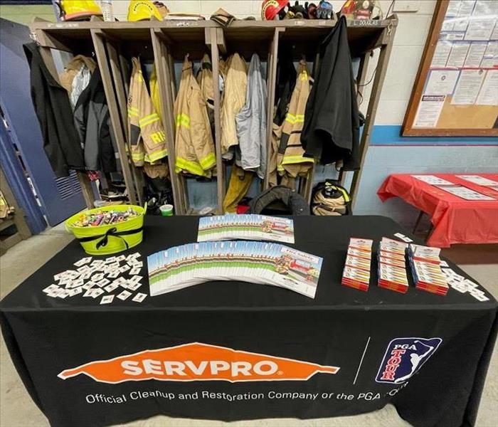 SERVPRO table display with giveaway items